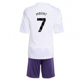 Manchester United Mason Mount #7 Borta Kläder Barn 2025-26 Kortärmad (+ Korta byxor)